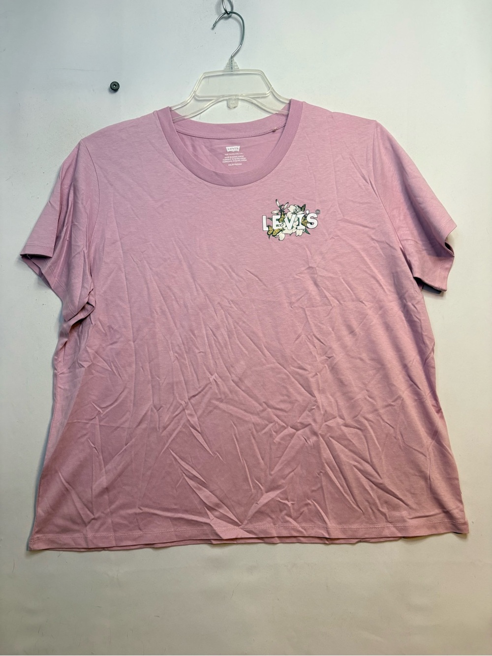 Levi's Pink Crewneck Tee with Floral Logo 2X